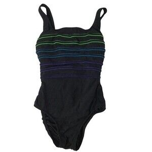 Longitude Slimming Tank One Piece Bathing Suit Black 8